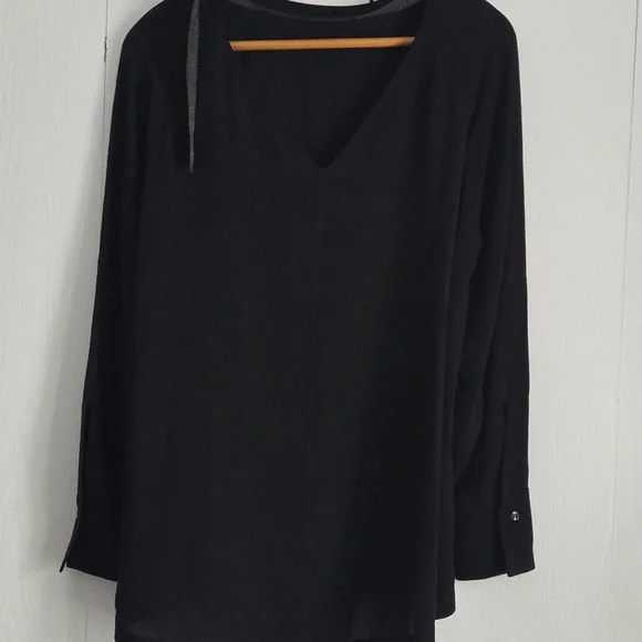 Brunello Cucinelli Black Silk Blouse With Monili Strap - Picture 3 of 14